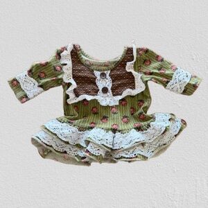 Mustard Pie Brown and Green Baby Dress